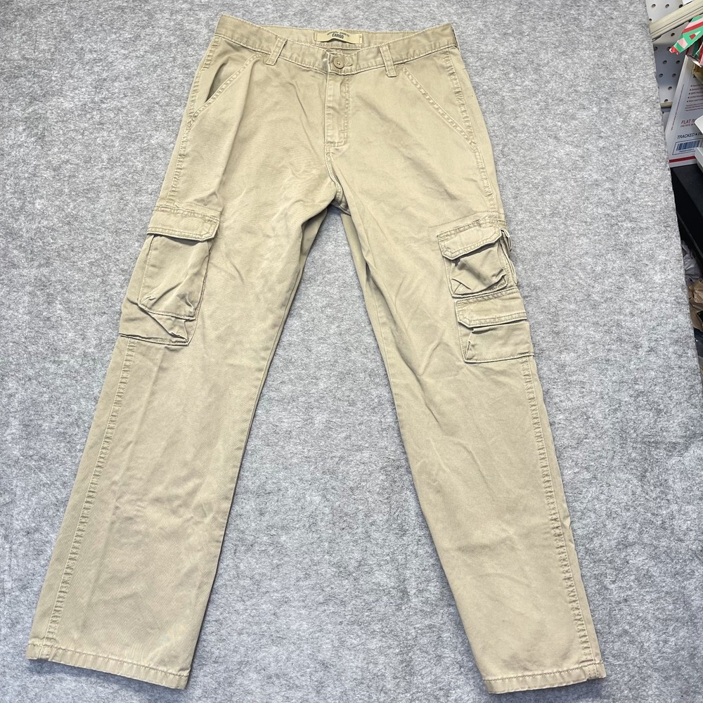 Wrangler Cargo Pants Men's 30x30 Tan Khaki Straight Leg Cotton Workwear Casual